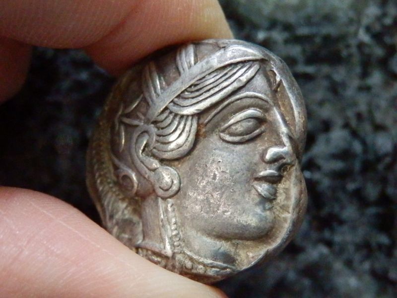 古代ギリシャ アテナイ フクロウのテトラドラクマ銀貨 //ローマ