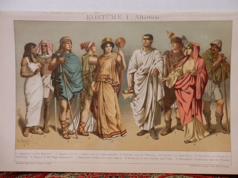 古代ギリシャ ローマ人の服装 版画 10年頃